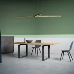 Viadurini Living Esstische Nach Mass|Ausziehbare Esstische-Ausziehbarer Tisch mit entrindeter Platte und Kante, hergestellt in Italien – Aravis