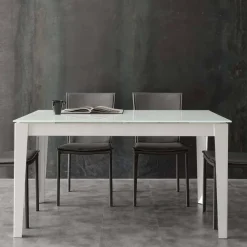 Viadurini Living Ausziehbare Esstische-Ausziehbarer Tisch mit Glasplatte in modernem Design Baltimora