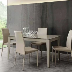 Viadurini Living Ausziehbare Esstische-Ausziehbarer Tisch mit Glasplatte in modernem Design Baltimora