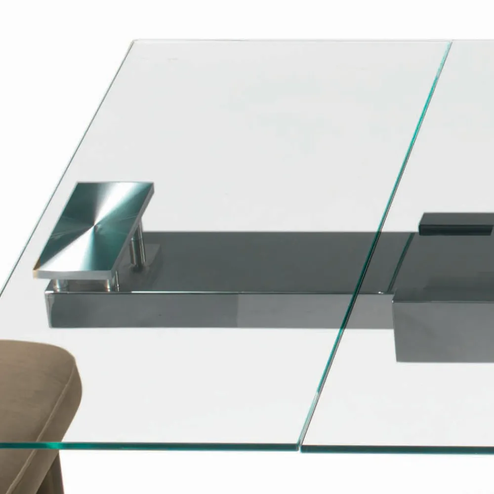 Viadurini Living Ausziehbare Esstische-Ausziehbarer Tisch mit Glasplatte, hergestellt in Italien – Equatore