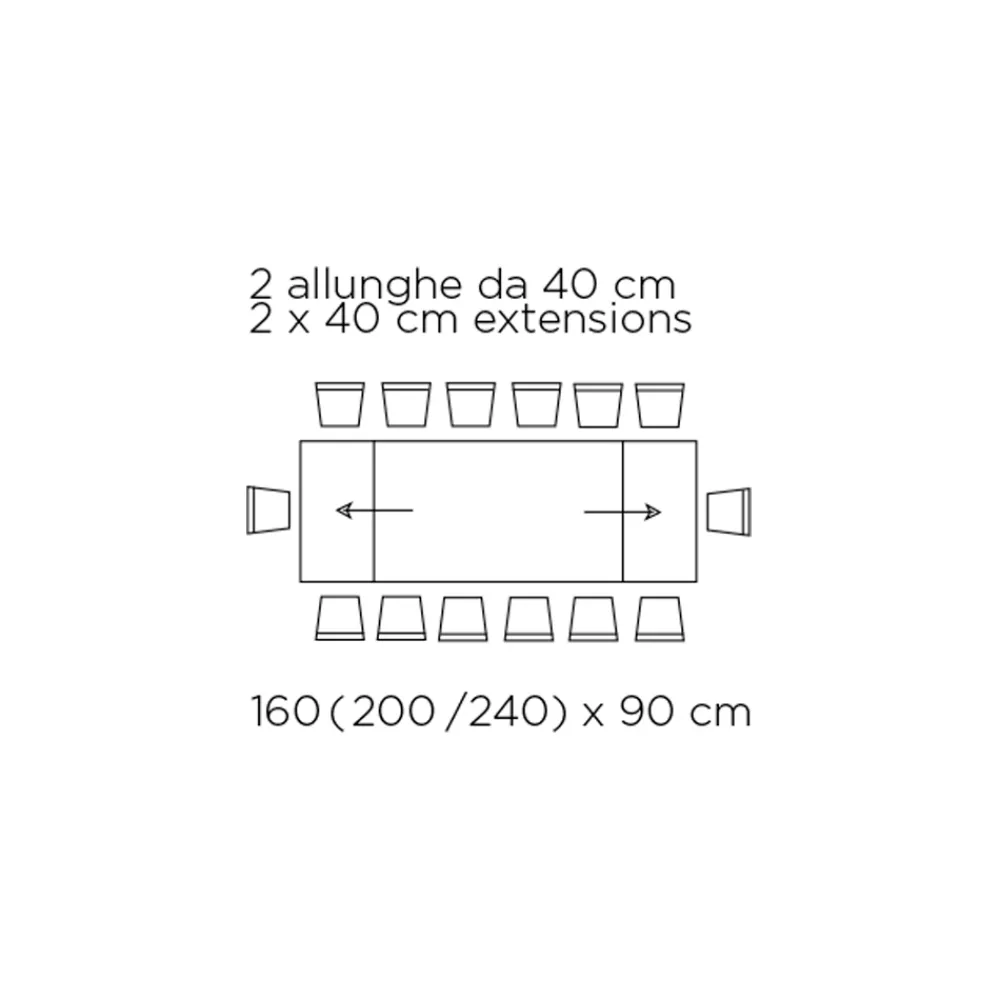 Viadurini Living Ausziehbare Esstische-Ausziehbarer Tisch mit Glasplatte, hergestellt in Italien – Equatore