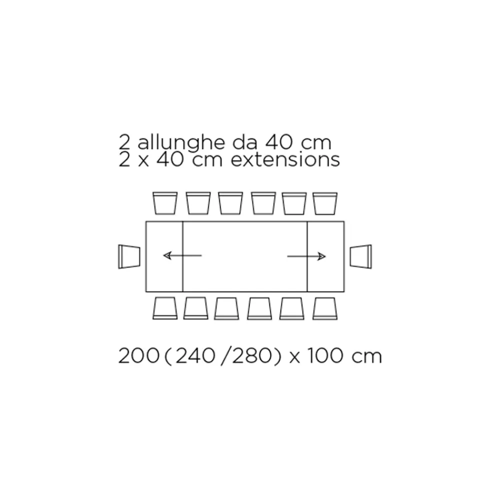 Viadurini Living Ausziehbare Esstische-Ausziehbarer Tisch mit Glasplatte, hergestellt in Italien – Equatore