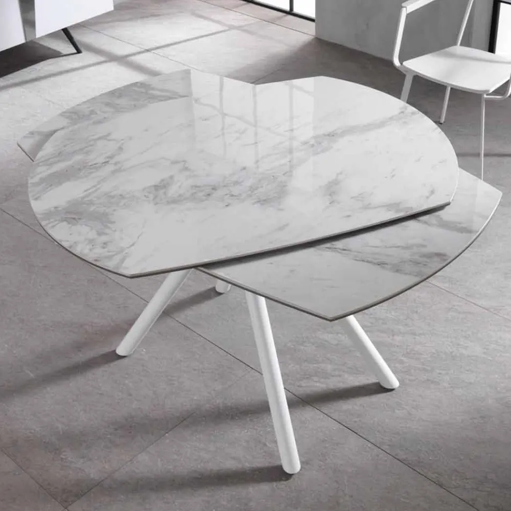 Viadurini Living Ausziehbare Esstische-Ausziehbarer Tisch mit Keramikplan und Metallbeinen Lozzolo