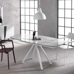 Viadurini Living Ausziehbare Esstische-Ausziehbarer Tisch mit Keramikplan und Metallbeinen Lozzolo