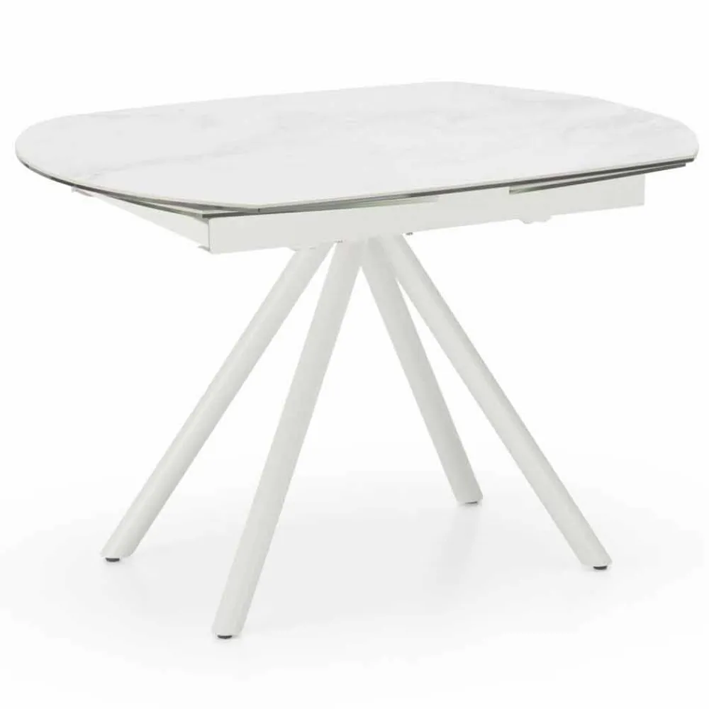 Viadurini Living Ausziehbare Esstische-Ausziehbarer Tisch mit Keramikplan und Metallbeinen Lozzolo