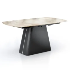 Viadurini Living Ausziehbare Esstische-Ausziehbarer Tisch mit Stahlgestell und Keramikplatte in Marmoroptik - Emilia