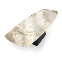 Viadurini Living Ausziehbare Esstische-Ausziehbarer Tisch mit Stahlgestell und Keramikplatte in Marmoroptik - Emilia