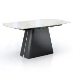 Viadurini Living Ausziehbare Esstische-Ausziehbarer Tisch mit Stahlgestell und Keramikplatte in Marmoroptik - Emilia