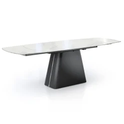 Viadurini Living Ausziehbare Esstische-Ausziehbarer Tisch mit Stahlgestell und Keramikplatte in Marmoroptik - Emilia