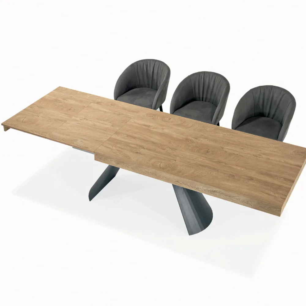 Viadurini Living Ausziehbare Esstische-Ausziehbarer Tisch mit synchronisierter seitlicher Öffnung, hergestellt in Italien – Gläser