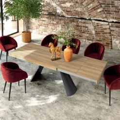 Viadurini Living Ausziehbare Esstische-Ausziehbarer Tisch mit synchronisierter seitlicher Öffnung, hergestellt in Italien – Gläser