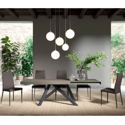 Viadurini Living Ausziehbare Esstische-Ausziehbarer Tisch mit synchronisierter seitlicher Öffnung aus Melamin – Settimmio