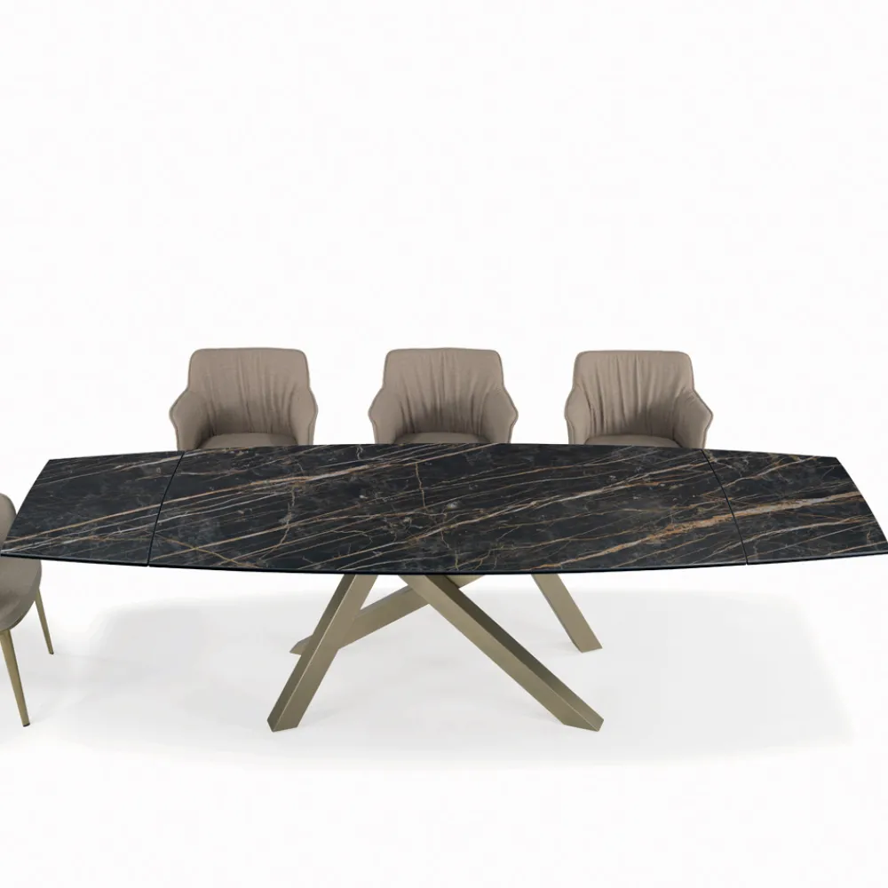 Viadurini Living Ausziehbare Esstische-Ausziehbarer Tisch mit Untergestell und Tischplatte in verschiedenen Ausführungen, hergestellt in Italien – Settimmio