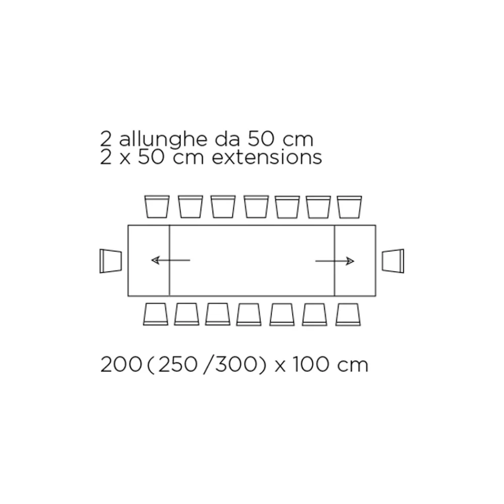Viadurini Living Ausziehbare Esstische-Ausziehbarer Tisch mit unregelmäßiger entrindeter Kante, hergestellt in Italien – Gläser