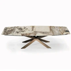 Viadurini Living Ausziehbare Esstische-Ausziehbarer tonnenförmiger Tisch mit integrierten Verlängerungen, hergestellt in Italien – Grotta