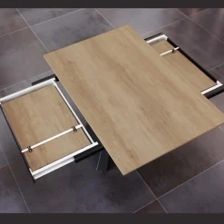 Viadurini Living Ausziehbare Esstische-Ausziehbarer und breiterer Esstisch aus Melamin und Metall – Devendra