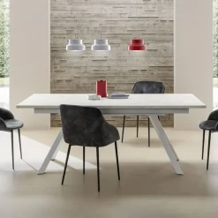 Viadurini Living Ausziehbare Esstische-Ausziehbarer Wohnzimmertisch 260 oder 300 cm aus Metall und HPL - Borgo