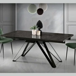 Viadurini Living Esstische-Ausziehbarer Wohnzimmertisch aus Metall und Glaskeramik Made in Italy - Meluso