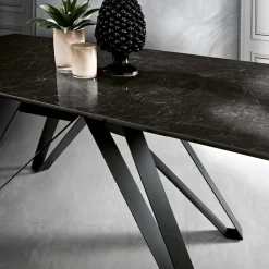 Viadurini Living Esstische-Ausziehbarer Wohnzimmertisch aus Metall und Glaskeramik Made in Italy - Meluso