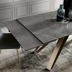 Viadurini Living Esstische-Ausziehbarer Wohnzimmertisch aus Metall und Glaskeramik Made in Italy - Meluso