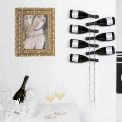 Viadurini Living Design Weinregal-Baby Big transparent Wandflaschen Halter L6xH100xP11cm