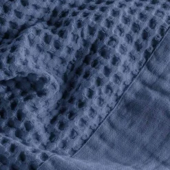 Viadurini Textile Bademäntel-Bademantel mit Kapuze und Leinenrüsche aus Baumwollwabenmuster – Plüsch