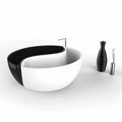 Viadurini Design Freistehende Badewannen-Badewanne aus Solid Surface® Bath Tao Made in Italy