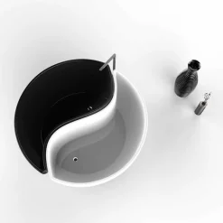 Viadurini Design Freistehende Badewannen-Badewanne aus Solid Surface® Bath Tao Made in Italy