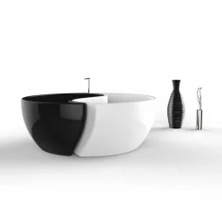 Viadurini Design Freistehende Badewannen-Badewanne aus Solid Surface® Bath Tao Made in Italy