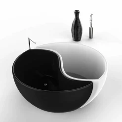 Viadurini Design Freistehende Badewannen-Badewanne aus Solid Surface® Bath Tao Made in Italy