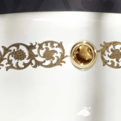 Viadurini Bathroom Waschbecken Aus Fire Clay-Badezimmer Einbauwaschbecken aus fire Clay und 24k Gold, Otis