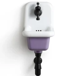 Viadurini Bathroom Vintage Waschbecken|Farbige Waschbecken-Badezimmer Waschbecken aus weißer und farbiger Keramik 26 cm Vintage Style - Jordan