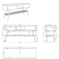 Viadurini Bathroom Badmöbel Stehend-Badezimmer-Komposition inklusive Accessoires und Unterschrank aus Teak - Georges