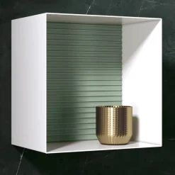 Viadurini Bathroom Badmöbel Hängend-Badezimmerkomposition mit Spiegel und Metallwandschränken, hergestellt in Italien – Efesto