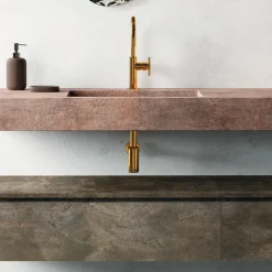 Viadurini Bathroom Badmöbel Hängend-Badezimmerkomposition mit modernem Spiegel und Konsolenwaschbecken, hergestellt in Italien – Palom