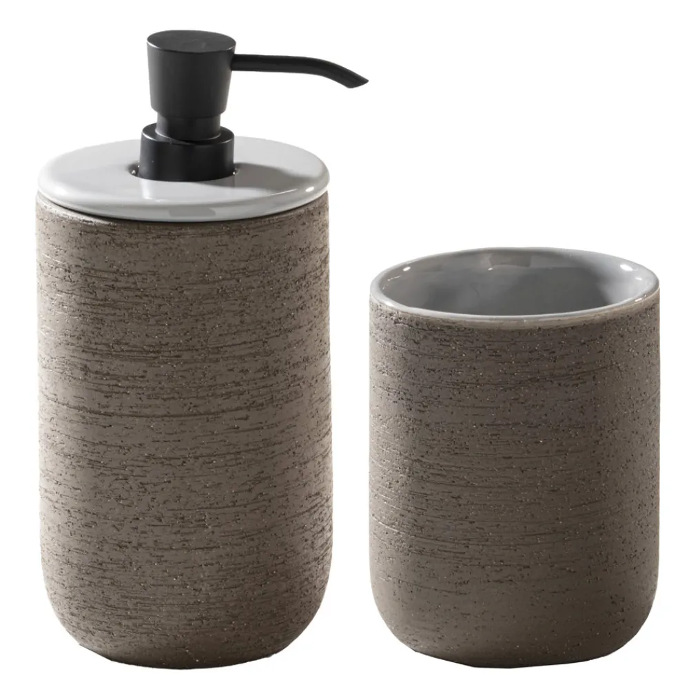 Viadurini Bathroom Badmöbel Stehend-Badezimmer-Komposition mit Waschbecken komplett mit emailliertem Zubehör - Georges