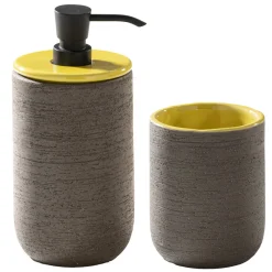 Viadurini Bathroom Badmöbel Stehend-Badezimmerkomposition mit natürlichem Teakholzschrank und rundem Spiegel - Patryk