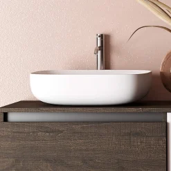 Viadurini Bathroom Badmöbel Hängend-Badezimmerkomposition mit Keramikwaschbecken und Spiegel Made in Italy – Dream