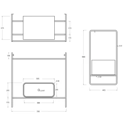 Viadurini Bathroom Badmöbel Stehend-Badezimmer-Komposition Waschbecken aus Keramik und Spiegel Made in Italy - Chantal