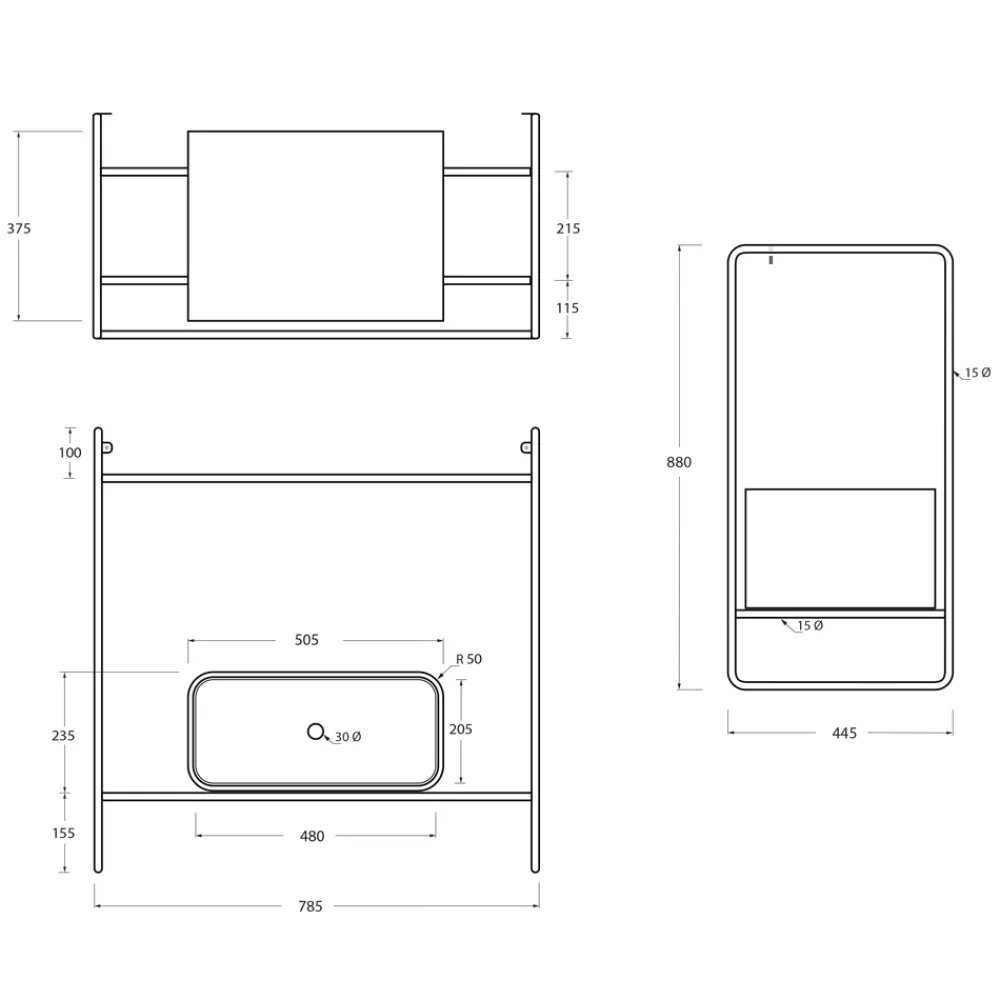 Viadurini Bathroom Badmöbel Stehend-Badezimmer-Komposition Waschbecken aus Keramik und Spiegel Made in Italy - Chantal