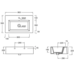 Viadurini Bathroom Badmöbel Stehend-Badezimmer-Komposition Waschbecken aus Keramik und Sockel aus Stahl Made in Italy - Quadro