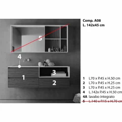 Viadurini Bathroom Badmöbel Hängend-Badezimmermöbel Zusammensetzung, modernes und hängendes Design Made in Italy - Callisi8