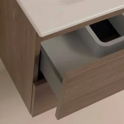 Viadurini Bathroom Badmöbel Hängend-Badezimmerschrank 60 cm, Spiegel, Waschbecken und Säule - Becky