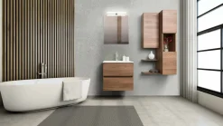 Viadurini Bathroom Badmöbel Hängend-Badezimmerschrank 60 cm, Spiegel, Waschbecken und Säule - Becky