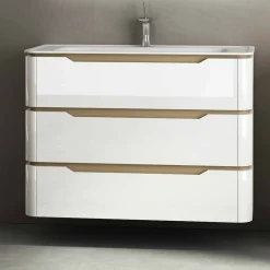 Viadurini Bathroom Badmöbel Hängend-Badezimmerschrank mit 3 Schubladen modernes Arya Holz, hergestellt in Italien