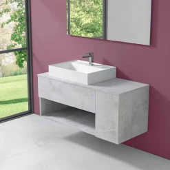 Viadurini Bathroom Badmöbel Hängend-Badezimmerschrank mit hängendem Design und modernem Arbeitsplattenwaschbecken - Pistillo