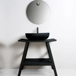 Viadurini Bathroom Badmöbel Stehend-Badezimmerschrank-Komposition mit Waschbecken aus Harz, Schrank und Zubehör - Patryk