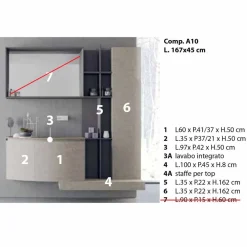 Viadurini Bathroom Badmöbel Hängend-Badezimmerzusammensetzung, moderne italienische Designfederung - Callisi10