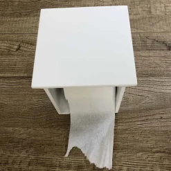 Viadurini Bathroom Toilettenpapierhalter-Badrollenhalter aus weißem Corian oder mit schwarzen Einsätzen Italienisches Design - Elono