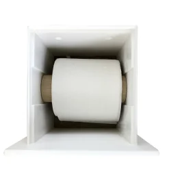 Viadurini Bathroom Toilettenpapierhalter-Badrollenhalter aus weißem Corian oder mit schwarzen Einsätzen Italienisches Design - Elono